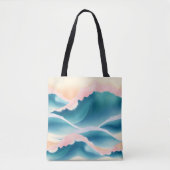 Coral Wappen Fluid Abstrakt Coastal Tasche (Vorderseite)