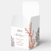 Coral Watercolor Beach Modernes Hochzeitsgeschenk Geschenkschachtel (Geöffnet)