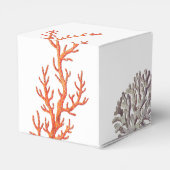 Coral Watercolor Beach Modernes Hochzeitsgeschenk Geschenkschachtel (Rückseite)