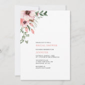 Coral Watercolor Blume Bridal Dusche Einladung (Vorderseite)