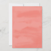 Coral Watercolor Dip Wedding Einladung (Rückseite)