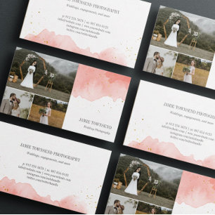 Coral Watercolor Foto Collage Fotograf Visitenkarte