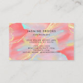 Coral Watercolor Gold Glitzer Visitenkarte (Rückseite)