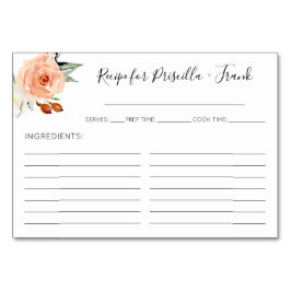 Coral Watercolor Peony Polterabend Rezept Karte