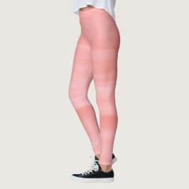 Coral Watercolor Pinselstriche Leggings