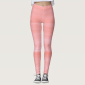 Coral Watercolor Pinselstriche Leggings (Vorderseite)