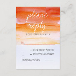 Coral Watercolor Romantische Hochzeitstorte RSVP Karte
