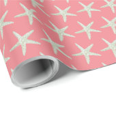 Coral Watercolor Starfish Geschenkpapier (Rolleneckpunkt)