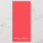 Coral Wavy Retro Wedding Menükarte (Rückseite)