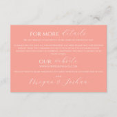 Coral Wedding Card Begleitkarte (Vorderseite)