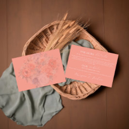 Coral Wedding Card Begleitkarte