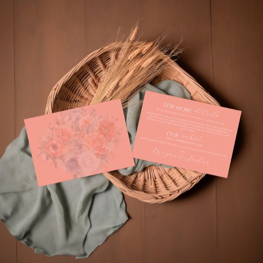 Coral Wedding Card Begleitkarte
