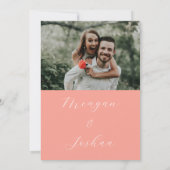 Coral Wedding Foto Save The Date (Rückseite)