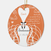 Coral Wedding Gown Bridesmaid Hochzeit Keramikornament (Links)