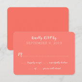 Coral Wedding Guest Count RSVP Card Karte (Vorne/Hinten)