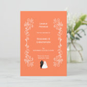 Coral Wedding Program Briom Groom Design Programm (Stehend Vorderseite)