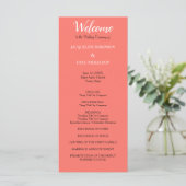 Coral Wedding Program Programm (Stehend Vorderseite)