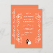 Coral Wedding RSVP Card Bräunungsdesign (Vorne/Hinten)