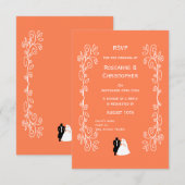 Coral Wedding RSVP Card Bräunungsdesign Karte (Vorne/Hinten)