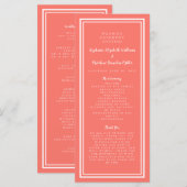 Coral Wedding Service Zeremonie Minimalistisch Sim Programm (Vorne/Hinten)