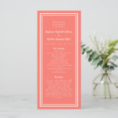 Coral Wedding Service Zeremonie Minimalistisch Sim Programm (Stehend Vorderseite)