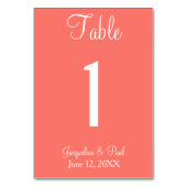 Coral Wedding Table No. Cards Tischnummer (Rückseite)