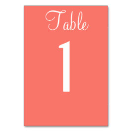 Coral Wedding Table No. Cards Tischnummer