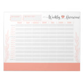 Coral Weekly Planer und Organisator, Stunde für St Notizblock (Vorderseite)