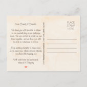 Coral Western Horseshoe Save the Date Postkarte (Rückseite)