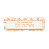 Coral Whimsical Love Bird Wirbel Rücksendeadresse (Vorne)