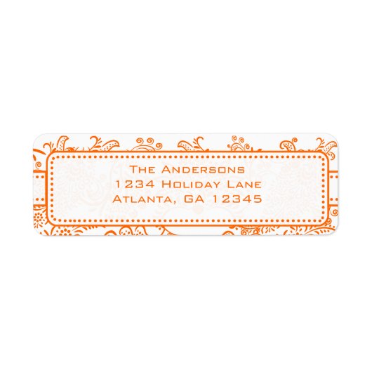 Coral Whimsical Love Bird Wirbel Rücksendeadresse (Vorne)