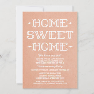 Coral Whimsical Sweet Zuhause Housewarming Party Einladung