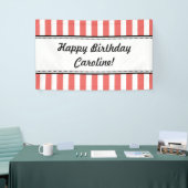 Coral White Birthday Banner Streifen (Messeveranstaltung)