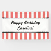 Coral White Birthday Banner Streifen (Horizontal)