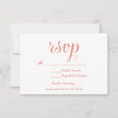 Coral & White Elegante Einfache UAWG Wedding Card RSVP Karte (Vorderseite)