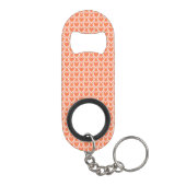 Coral White Hearts Muster Mini Flaschenöffner (Rückseite)