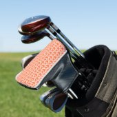 Coral White Hearts Pattern Golf Headcover (In Situ)