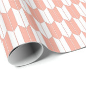 Coral & White Japanisch Yagasuri Muster Geschenkwr Geschenkpapier (Rolleneckpunkt)