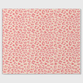 Coral White Leopard Print Geschenkpapier (Flach)