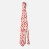 Coral White Leopard Print Krawatte (Vorderseite)