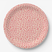 Coral White Leopard Print Pappteller (Vorderseite)