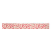 Coral White Leopard Print Satinband (Vorderseite)