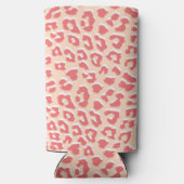 Coral White Leopard Print Selters Dosenkühler (Rückseite)