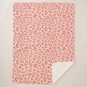 Coral White Leopard Print Sherpadecke (Vorderseite)