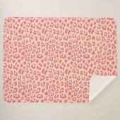 Coral White Leopard Print Sherpadecke (Vorderseite (Horizontal))