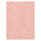 Coral White Leopard Print Tischdecke (Vorderseite)