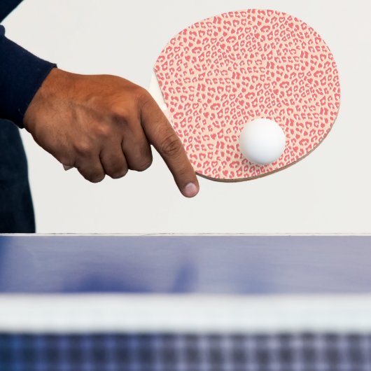 Coral White Leopard Print Tischtennis Schläger (InSitu)