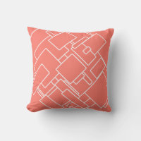 Coral & White Modernes Abstrakt geometrisches Must