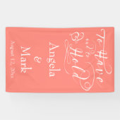Coral White Personalisiert Wedding Banner (Horizontal)