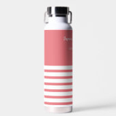 Coral White Personalisierte Hochzeit in Urlaubsort Trinkflasche (Vorne)